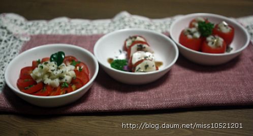 방울토마토로 만든 귀여운 카프리제 샐러드~~