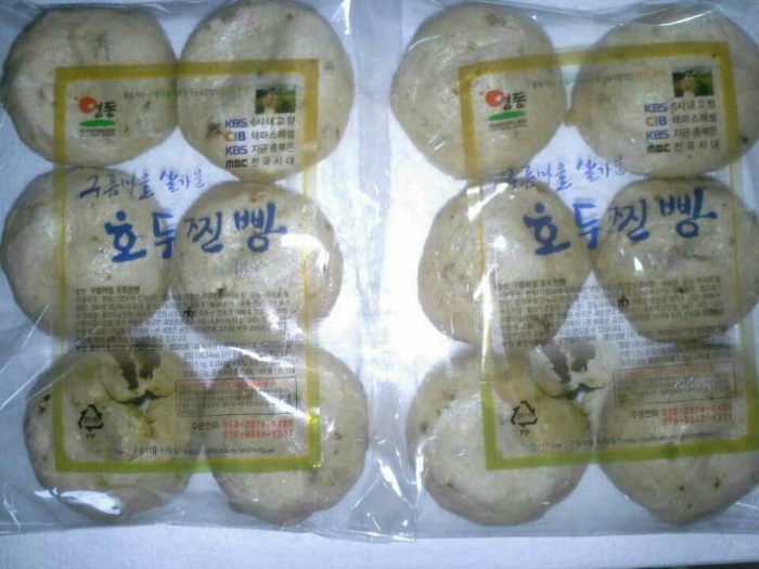 밀가루, 팥, 호두 모두 100% 국내산 재료로 만든 영동 호두찐빵