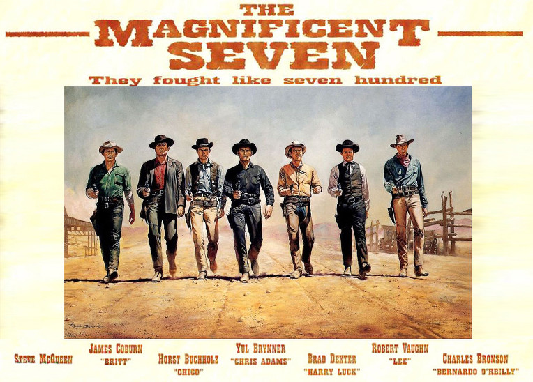 추억의 영화(무료보기) 한글자막 황야의 7인(The Magnificent Seven, 1960) 율 브린너, 엘리 월러치, 스티브 맥퀸, 찰스 브론슨