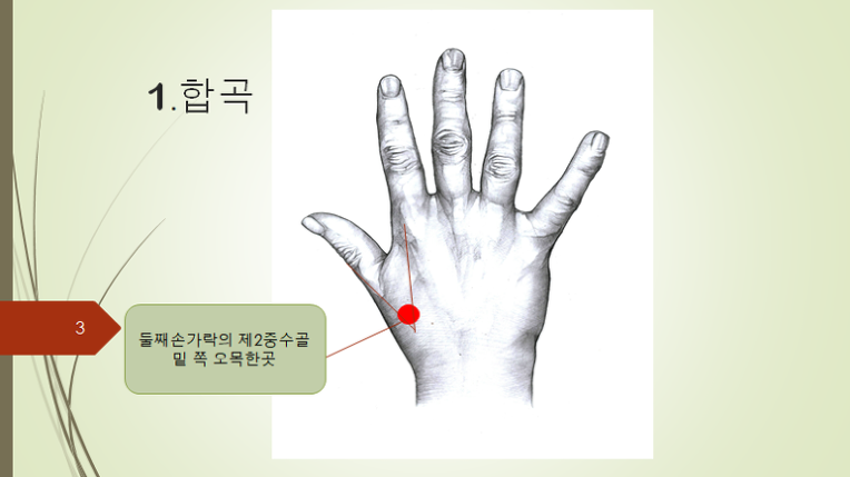 지압만으로도 아주 좋은 효과를 갖는 사관혈과 용천, 수삼리